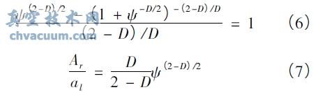 分形区域扩展系数ψ 和最大微凸体接触面积al计算式