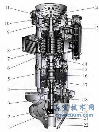 三轴承支承的核主泵结构